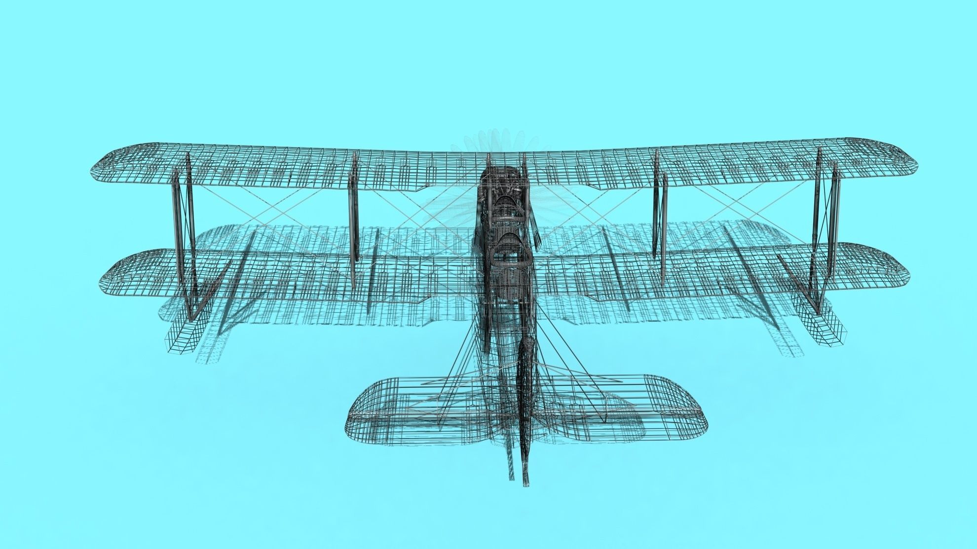 Airco DH-4 Unmarked Seaplane 3D model_18