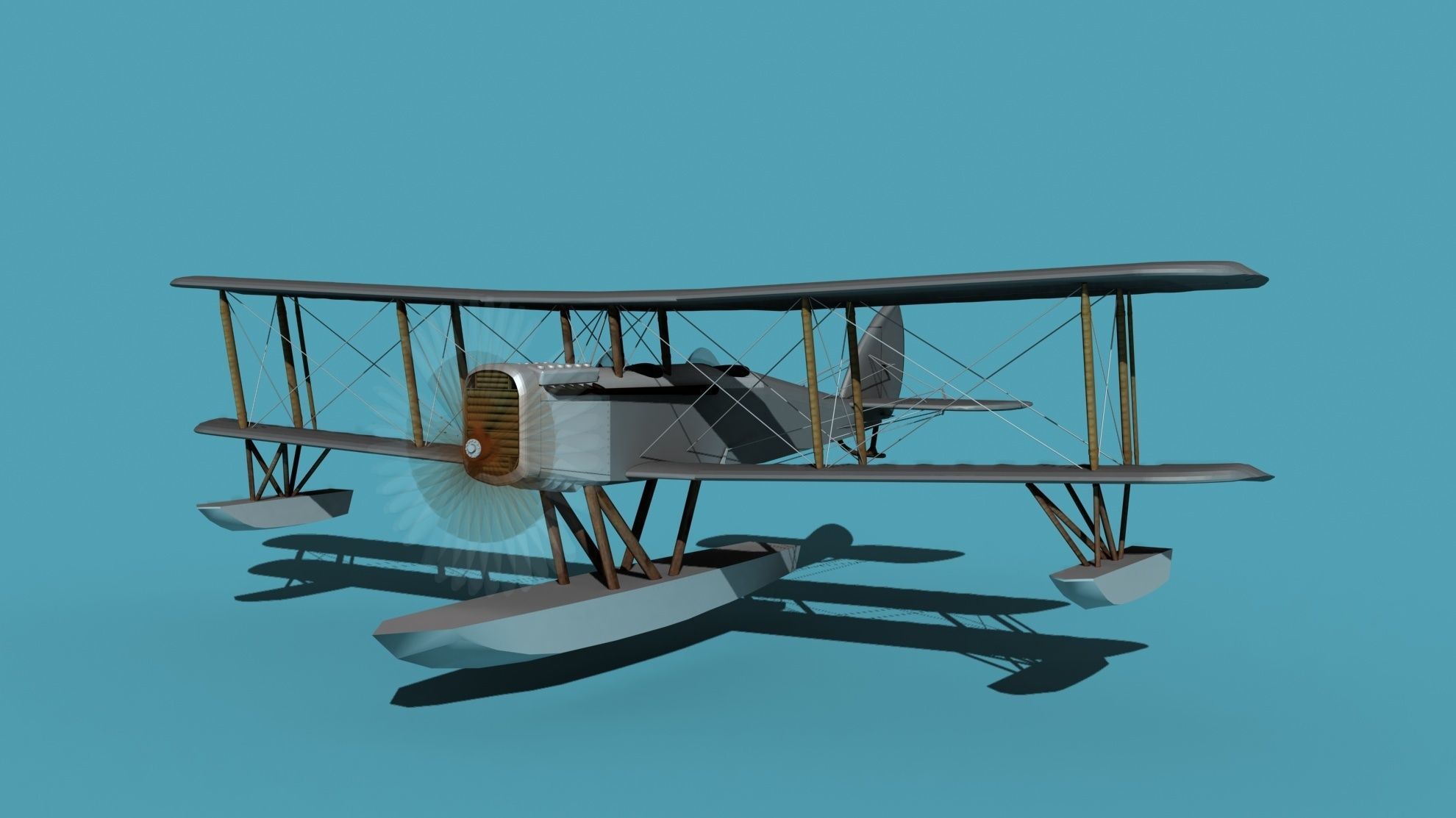 Airco DH-4 Unmarked Seaplane 3D model_2