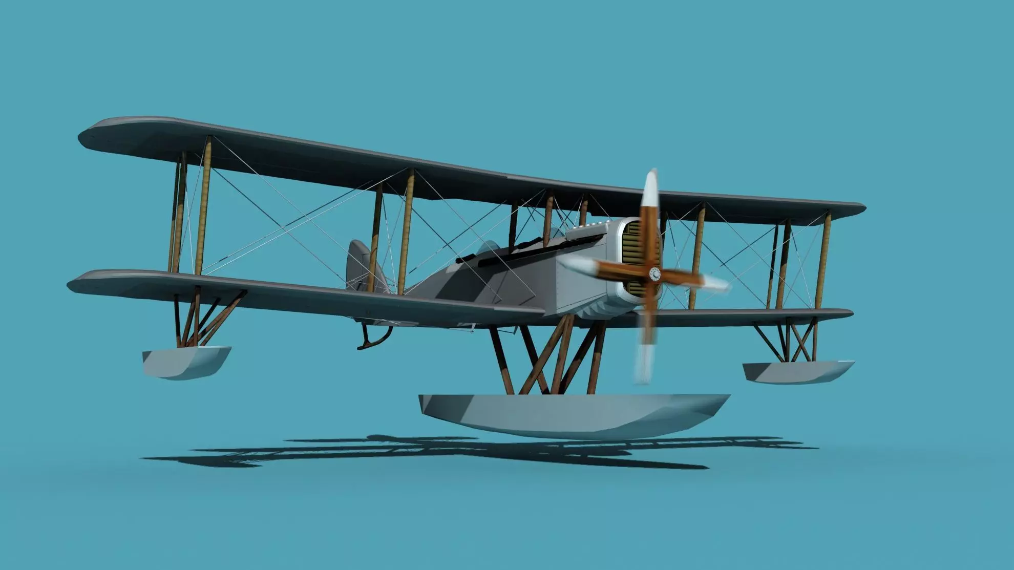 Airco DH-4 Unmarked Seaplane 3D model_0