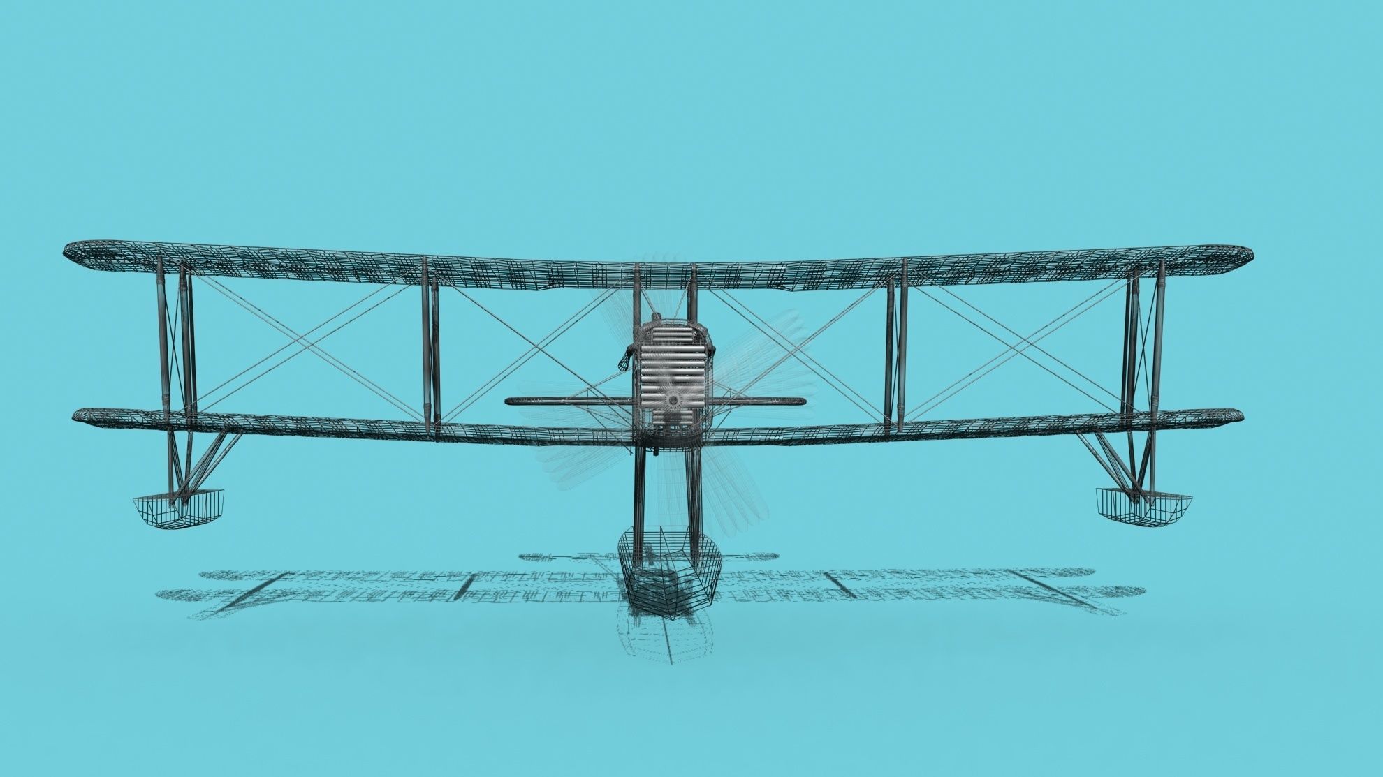 Airco DH-4 Unmarked Seaplane 3D model_12
