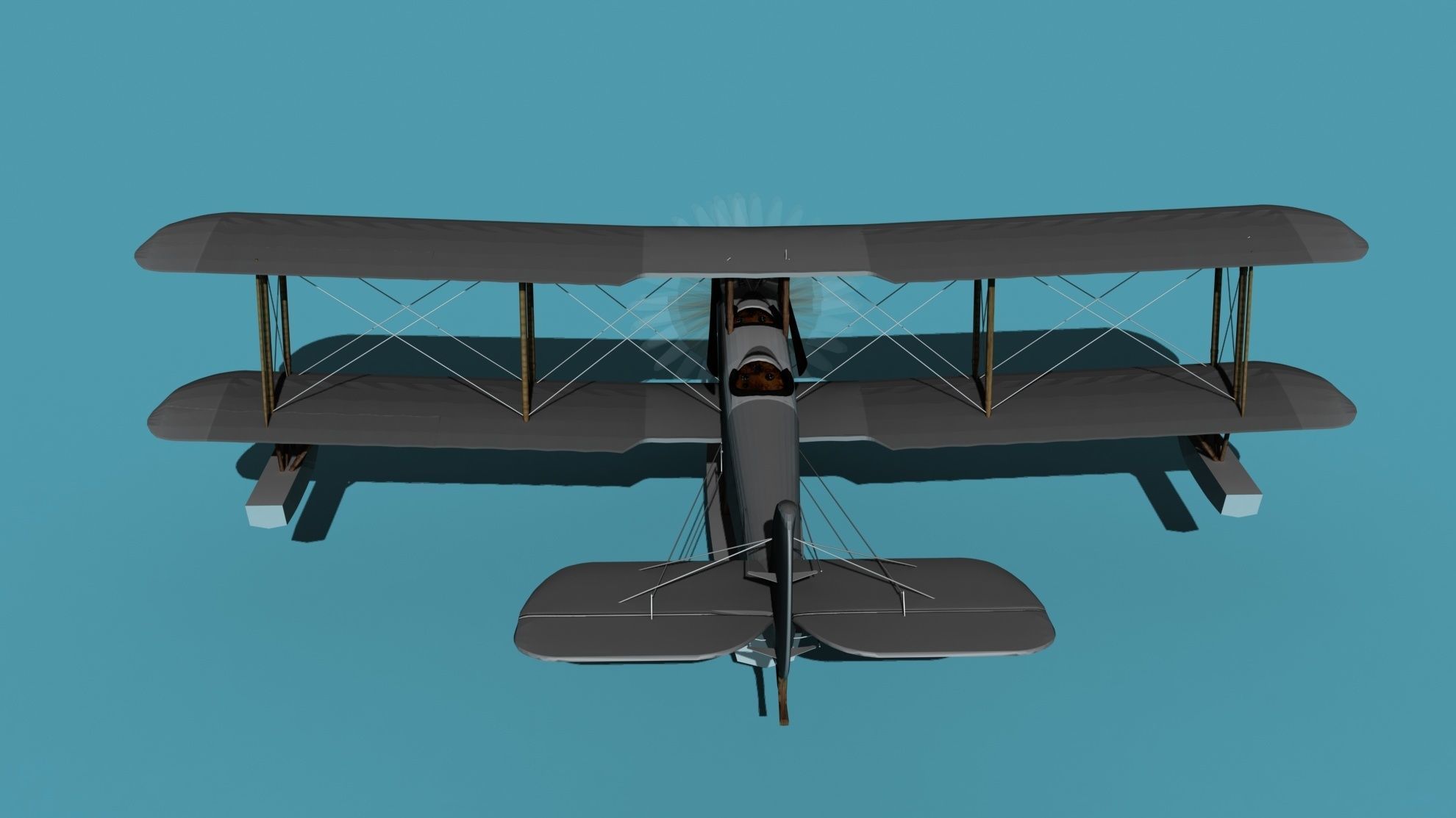 Airco DH-4 Unmarked Seaplane 3D model_6