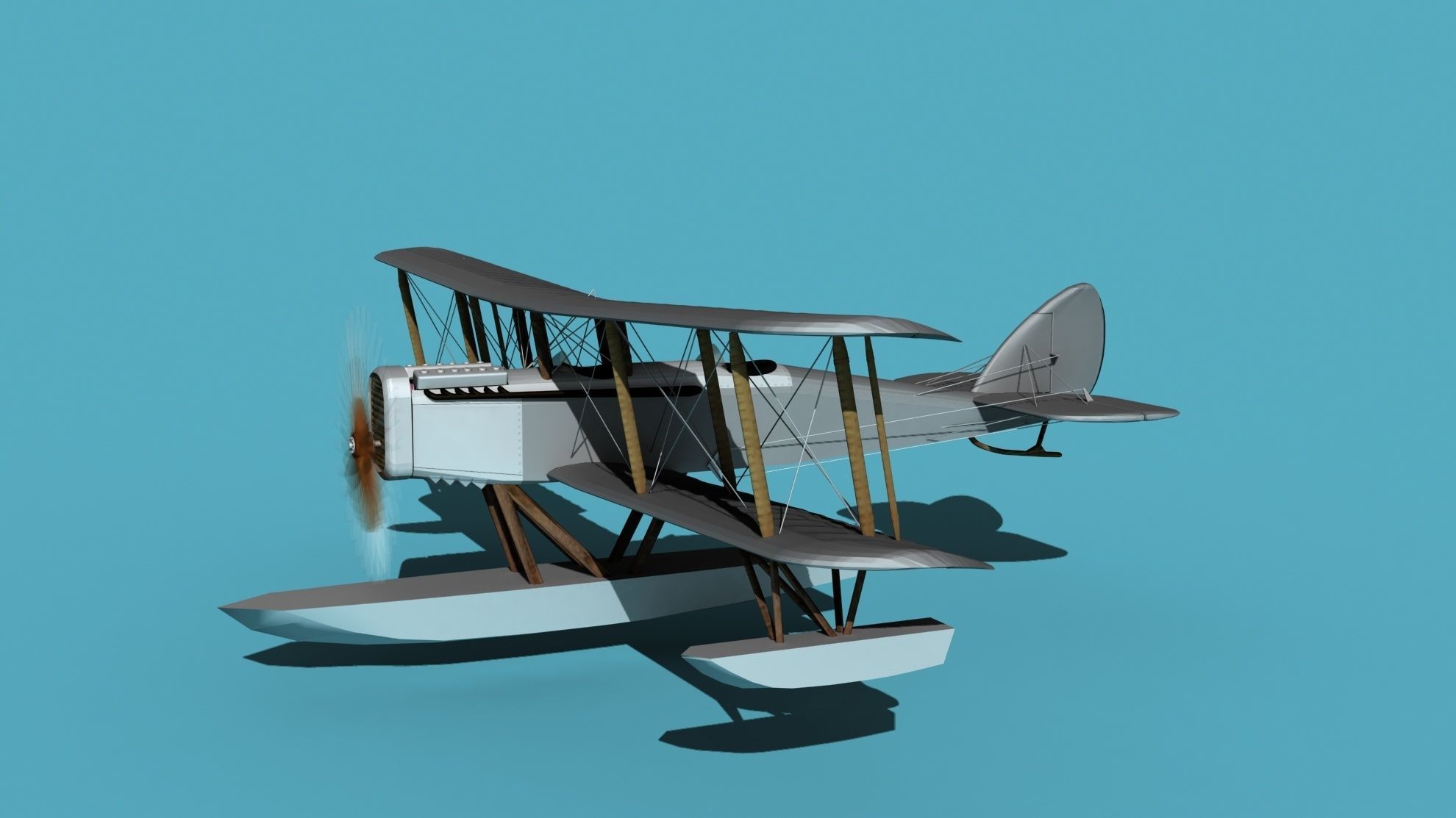 Airco DH-4 Unmarked Seaplane 3D model_3