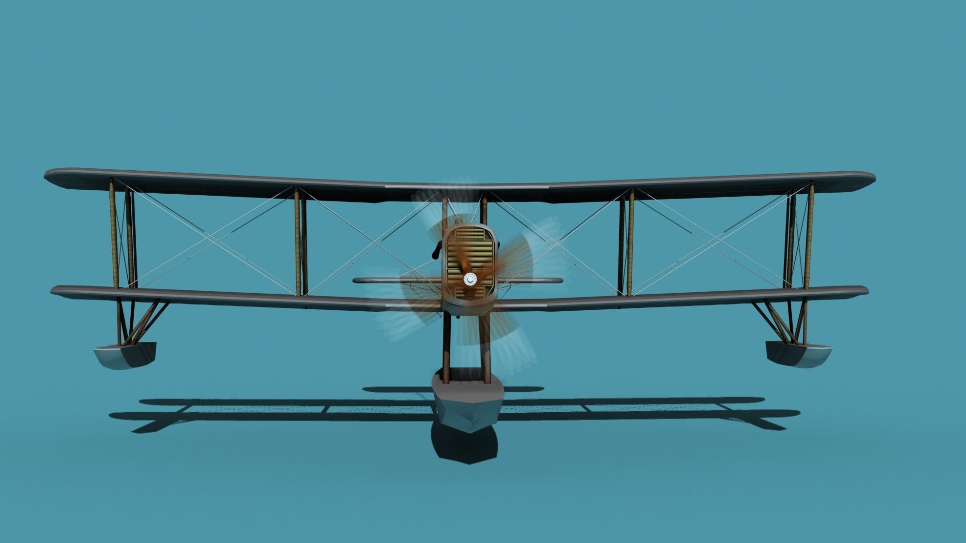 Airco DH-4 Unmarked Seaplane 3D model_1