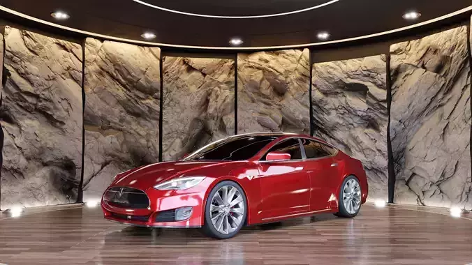 Tesla Model S - Rock Wall Location 3D model