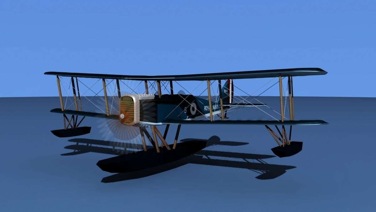 Airco DH-4 Royal Navy Seaplane 3D model_2