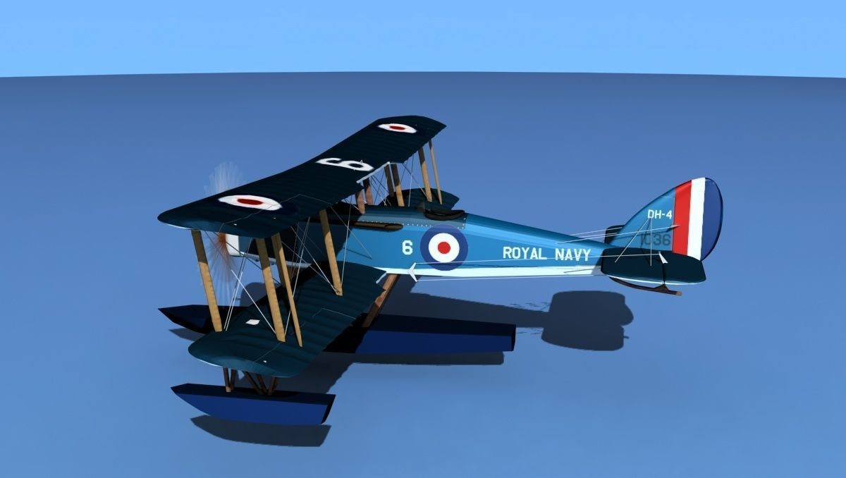 Airco DH-4 Royal Navy Seaplane 3D model_4