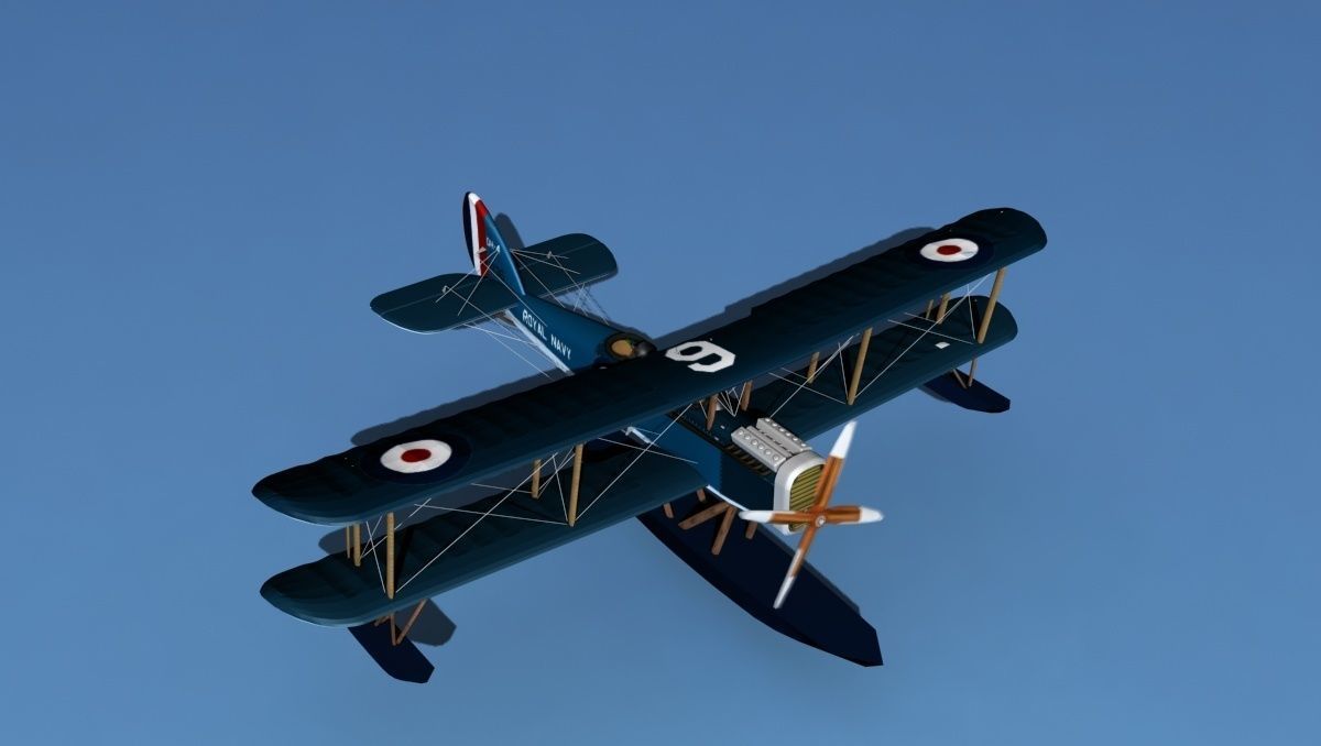 Airco DH-4 Royal Navy Seaplane 3D model_10
