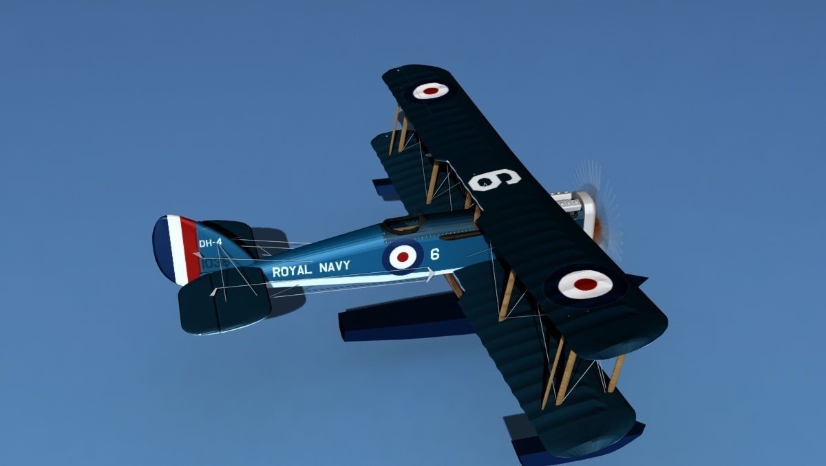 Airco DH-4 Royal Navy Seaplane 3D model_8