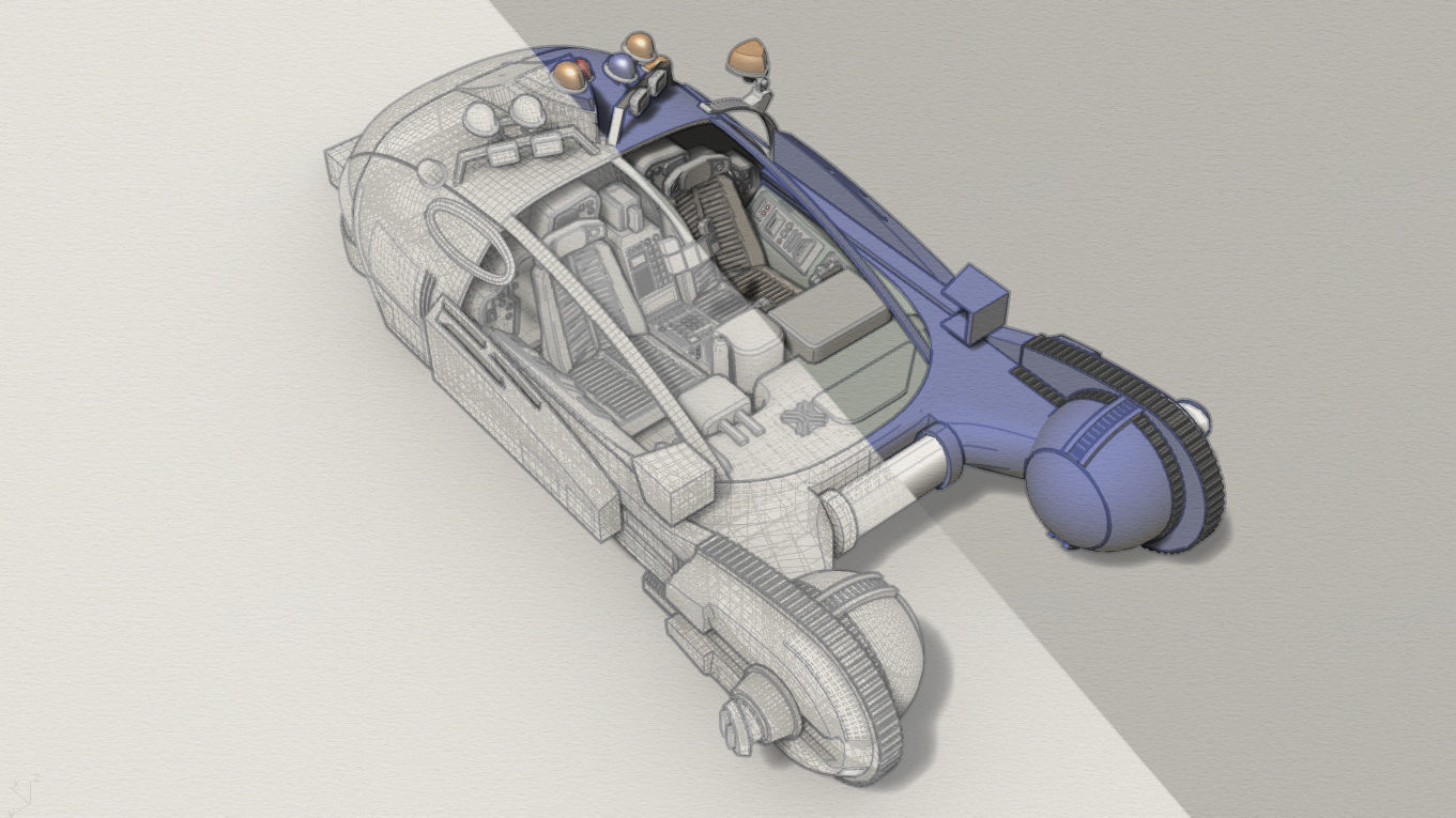 Bladerunner Original Spinner Low-poly 3D model_18