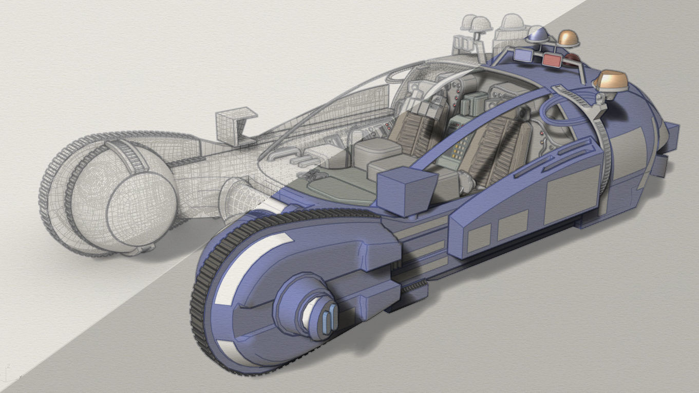 Bladerunner Original Spinner Low-poly 3D model_17