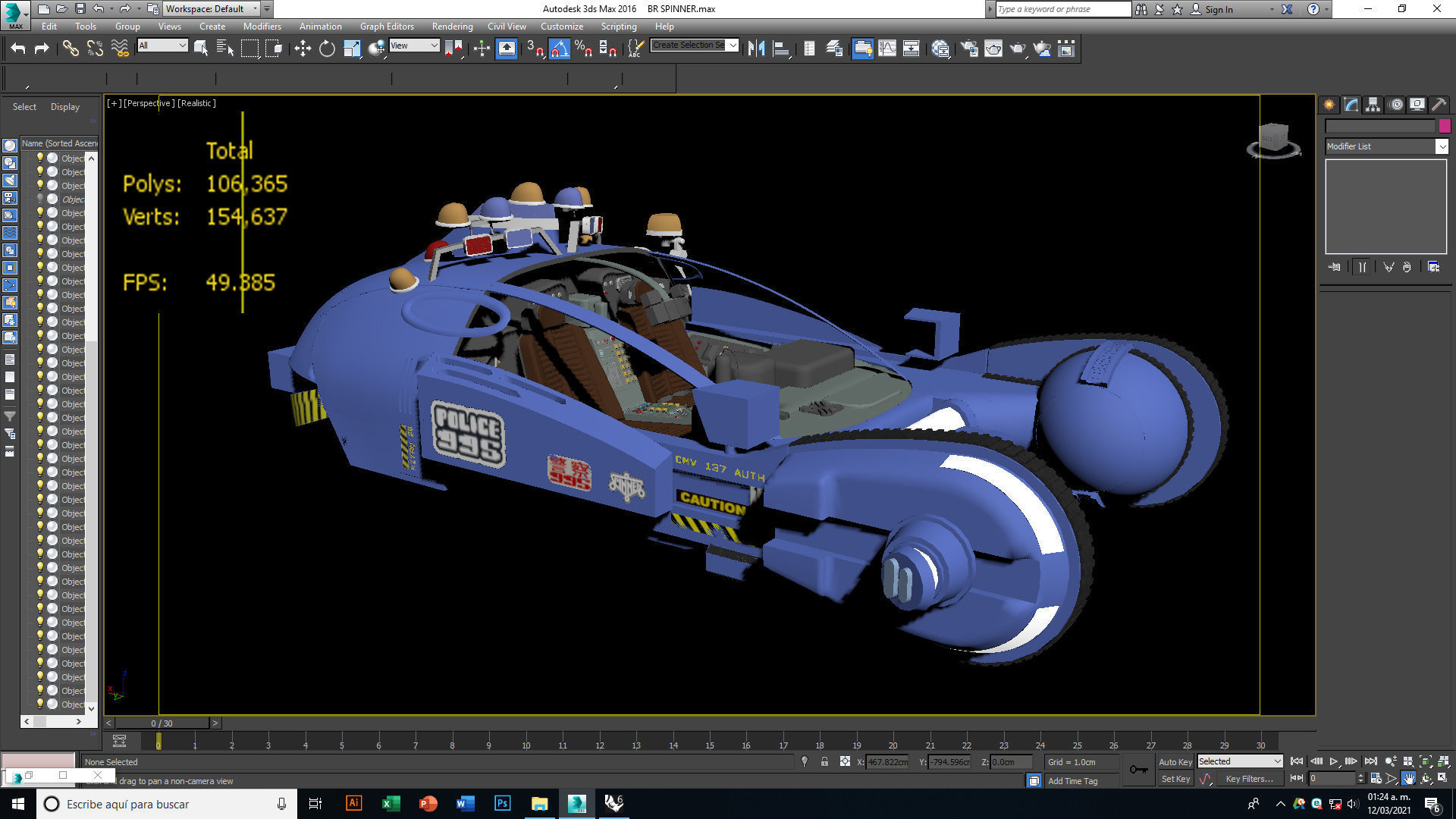 Bladerunner Original Spinner Low-poly 3D model_11