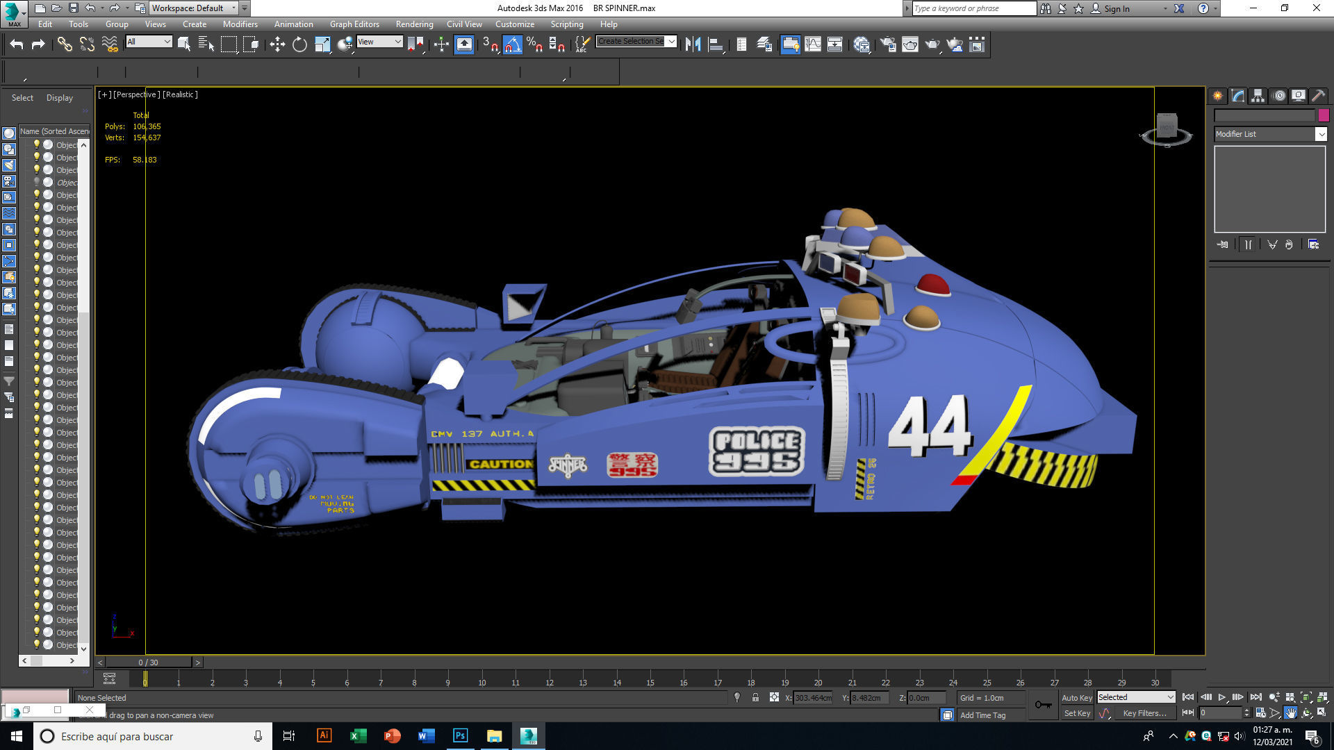 Bladerunner Original Spinner Low-poly 3D model_12