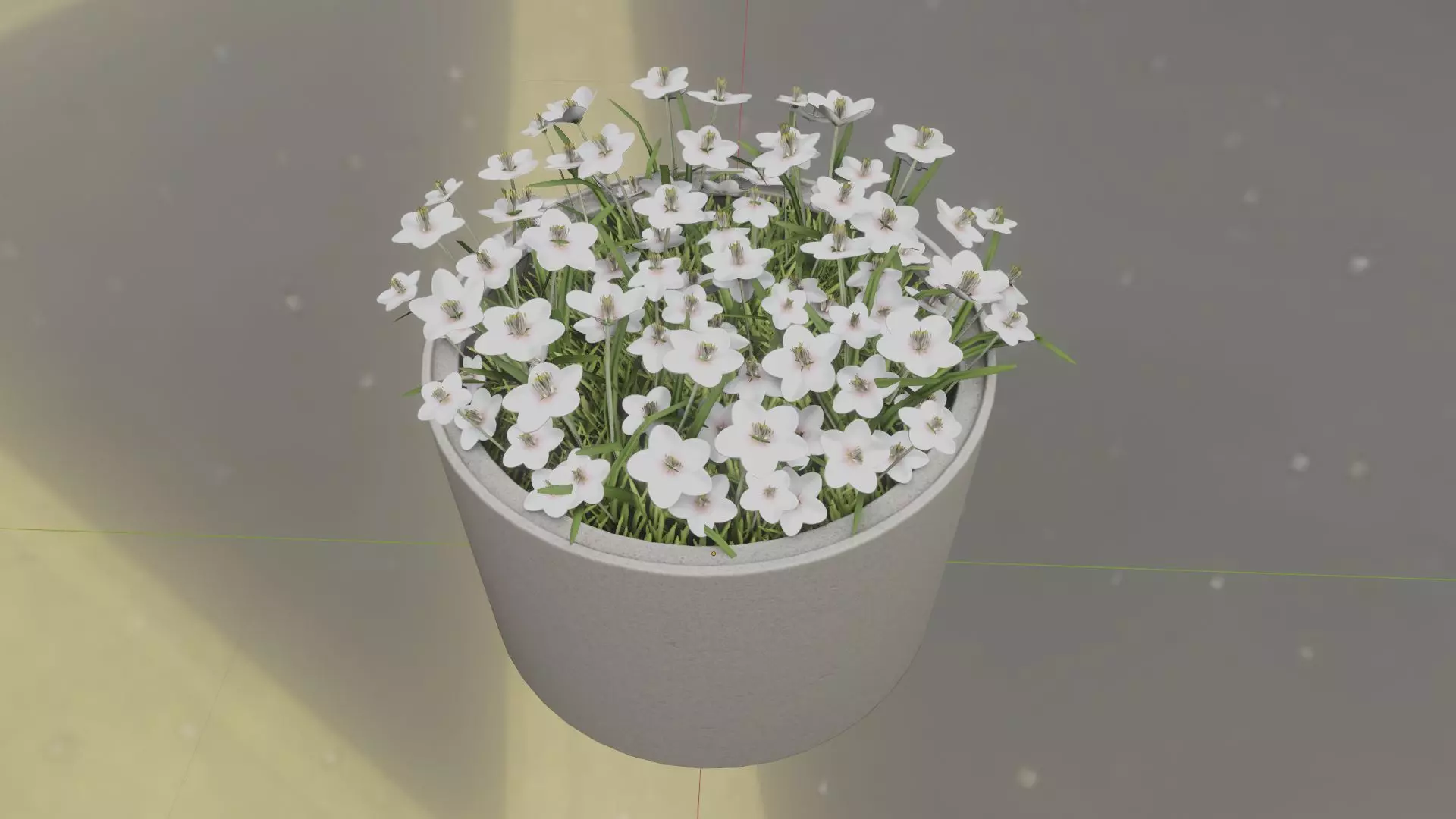 Concrete Pipe Pot 1000mm with White Version 2 Low-poly 3D model_0