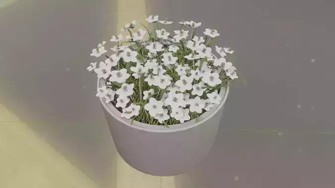 Concrete Pipe Pot 1000mm with White Version 2 Low-poly 3D model