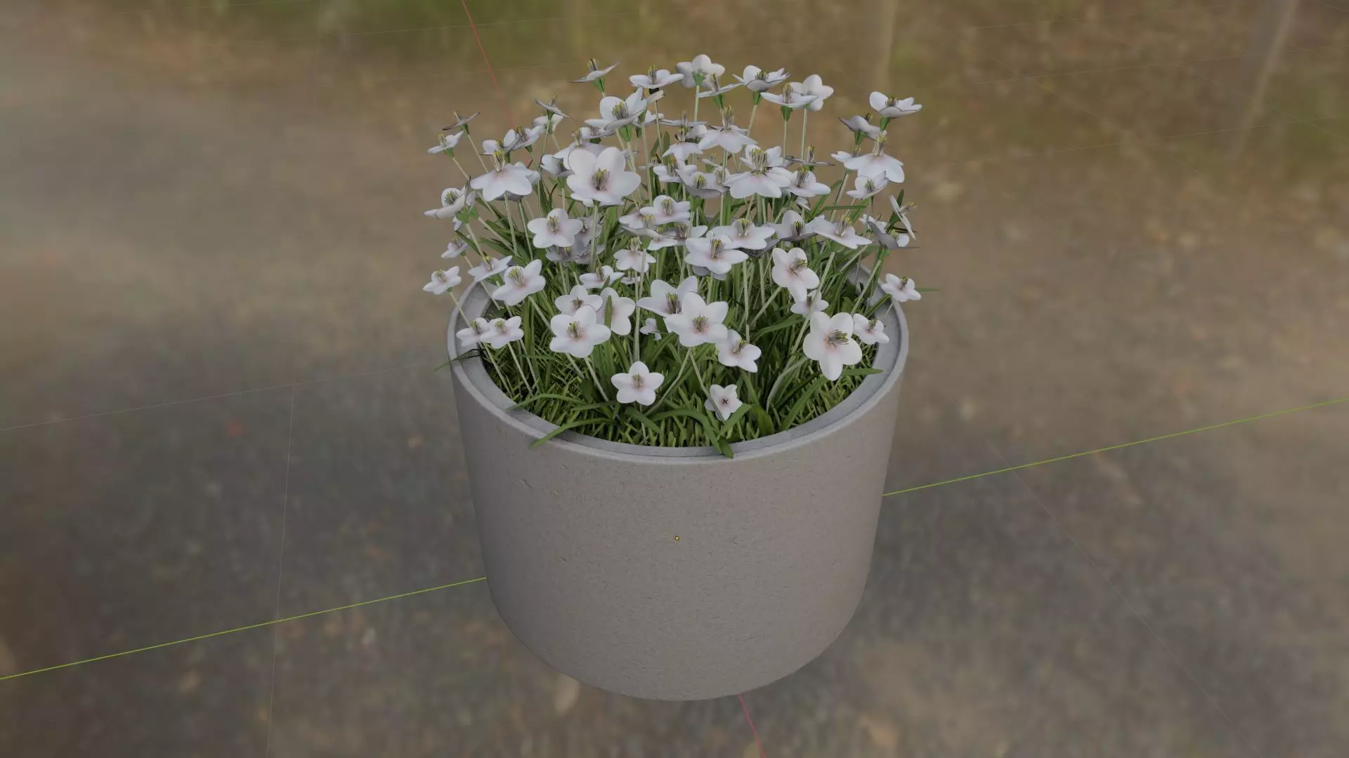 Concrete Pipe Pot 1000mm with White Version 1 Low-poly 3D model_0
