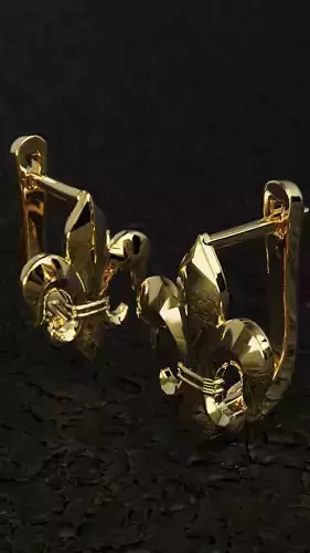 FLEUR DE LIS Hoop earrings  CLICK HINGE 