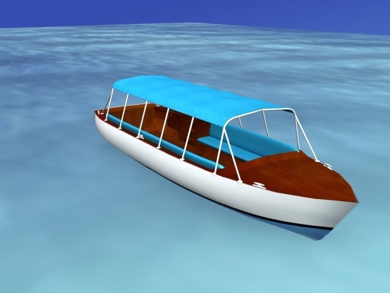 Tour Boat 3D model_2