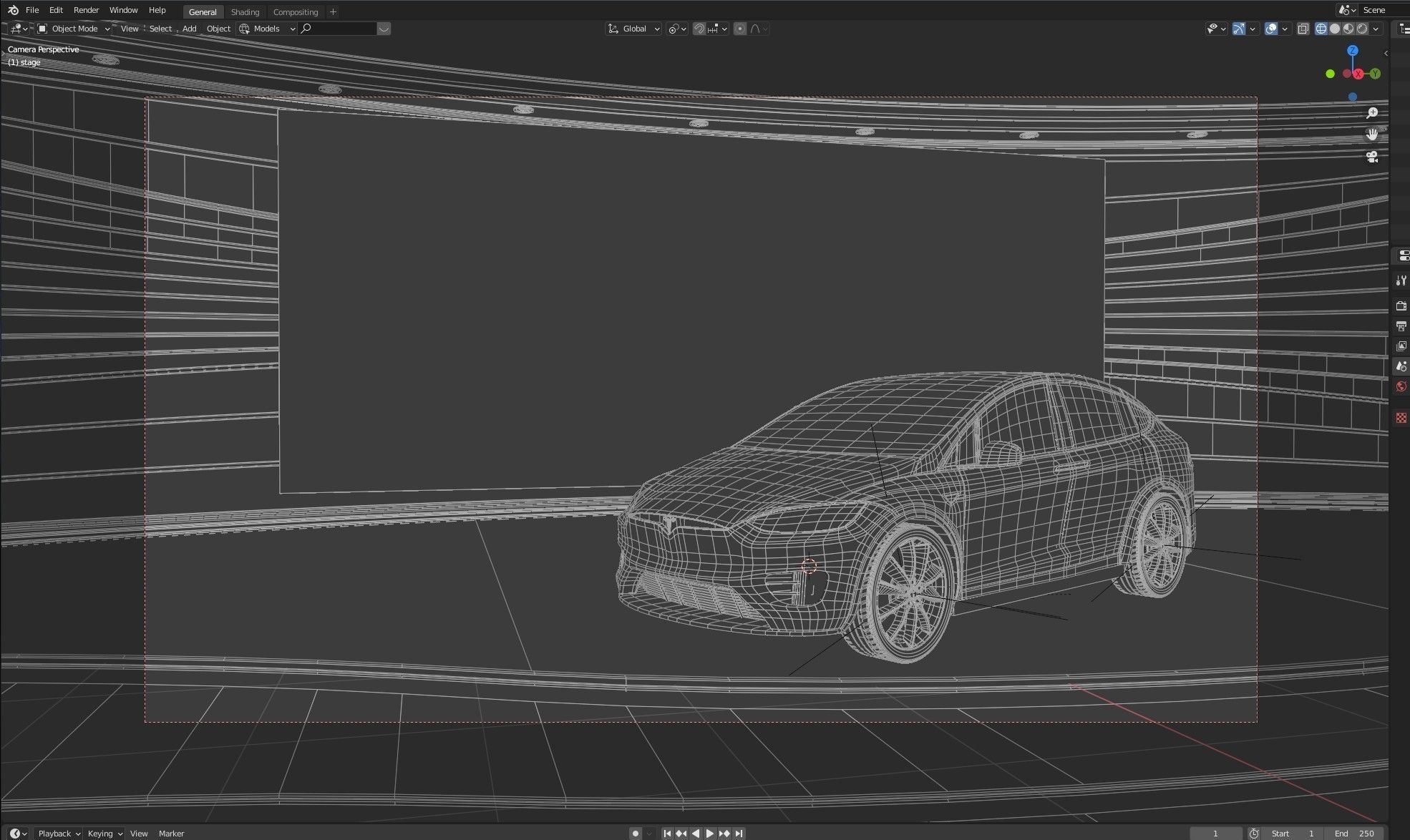 Tesla Model X on stage 3D model_6