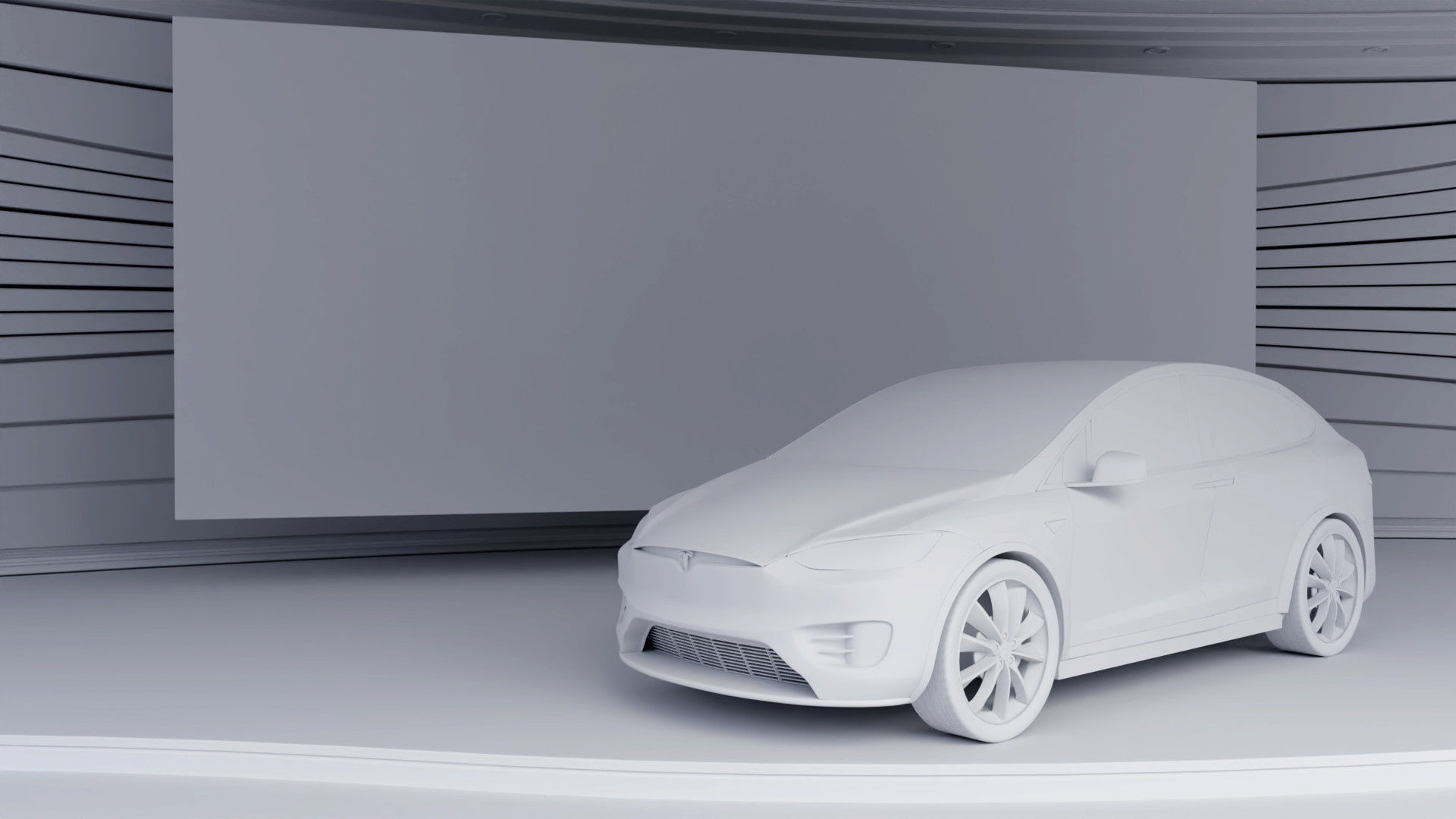 Tesla Model X on stage 3D model_4