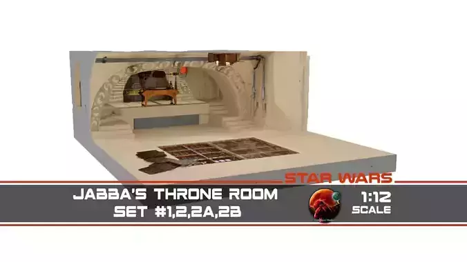 Jabbas Throne Room - Throne Areas - Complete set  1-12 scale 3D Model Collection