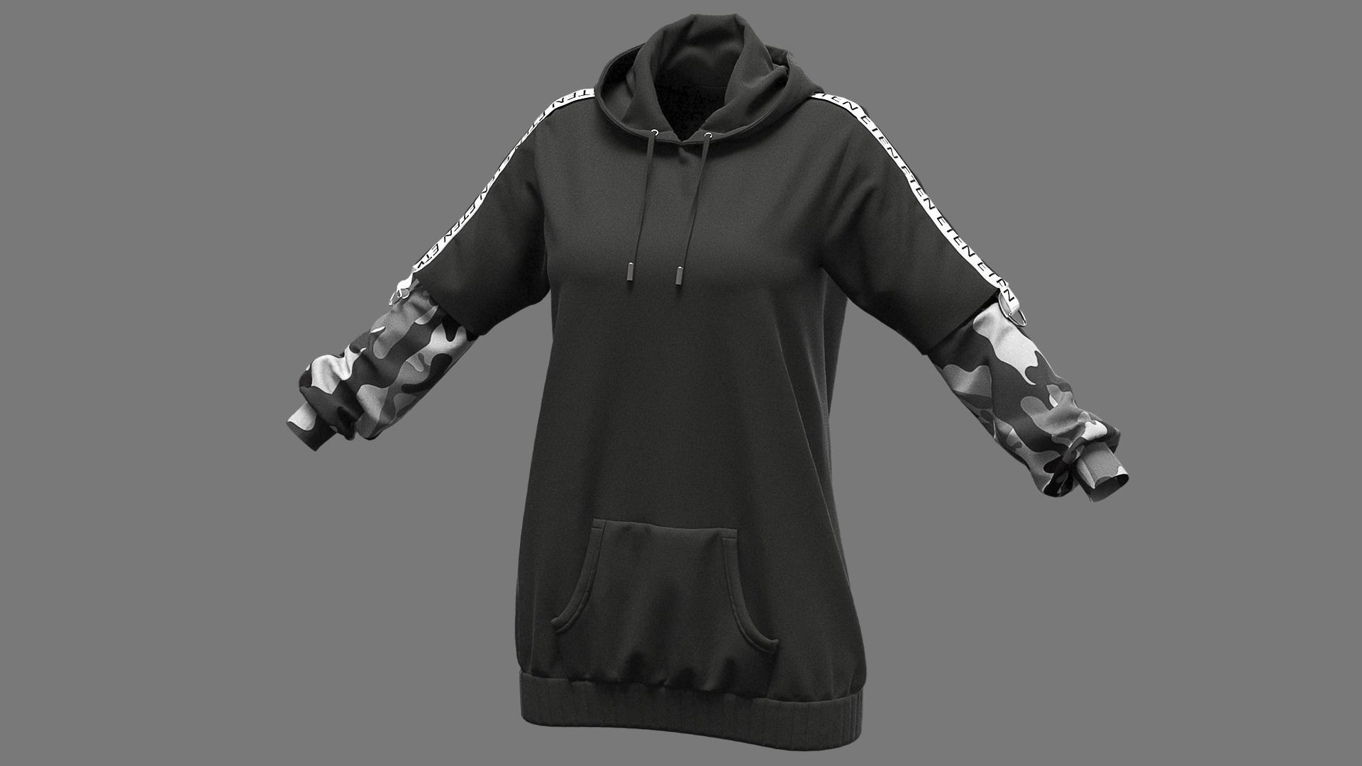 Female outfit Marvelous Designer project 3D model_1