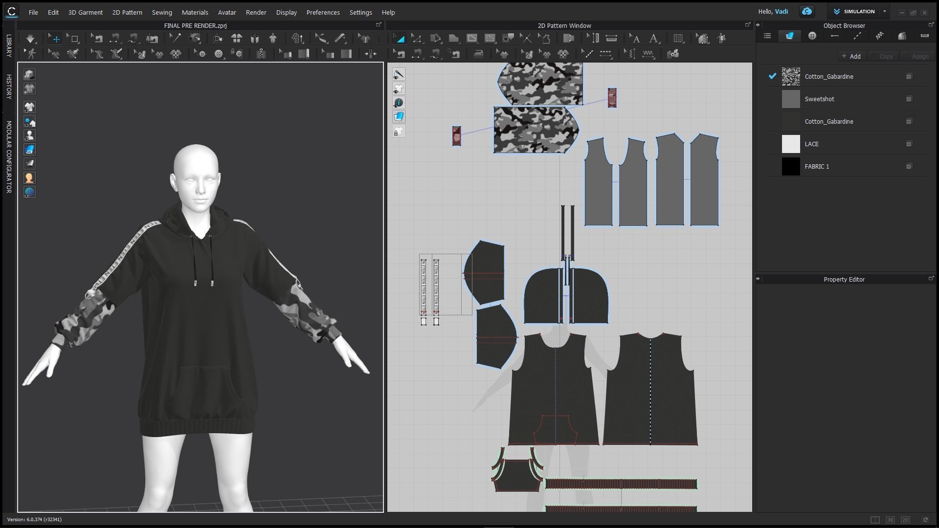 Female outfit Marvelous Designer project 3D model_4