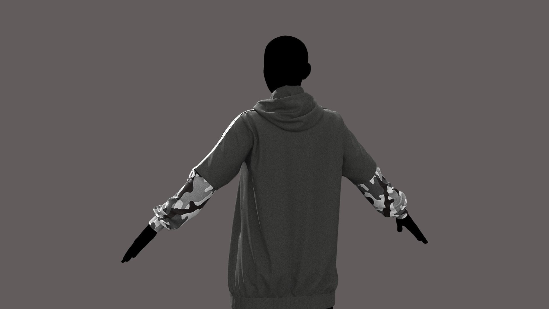 Female outfit Marvelous Designer project 3D model_2