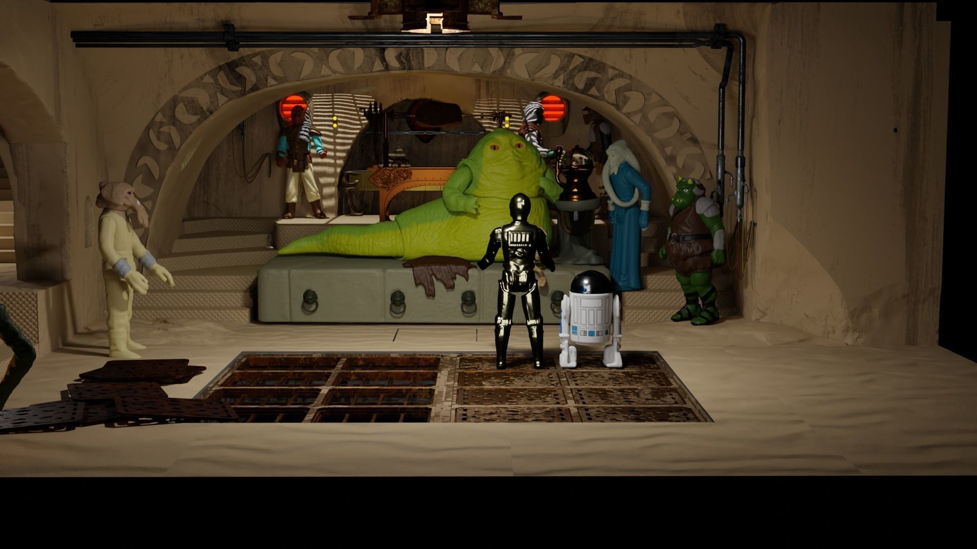 Jabbas Throne Room - Throne Areas - Complete set  1-18 scale 3D Model Collection_1