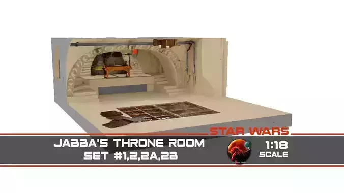 Jabbas Throne Room - Throne Areas - Complete set  1-18 scale 3D Model Collection