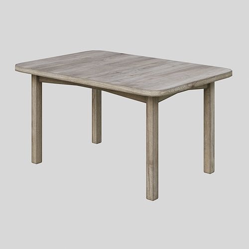 Rectangular table - aged wood Low-poly 3D model