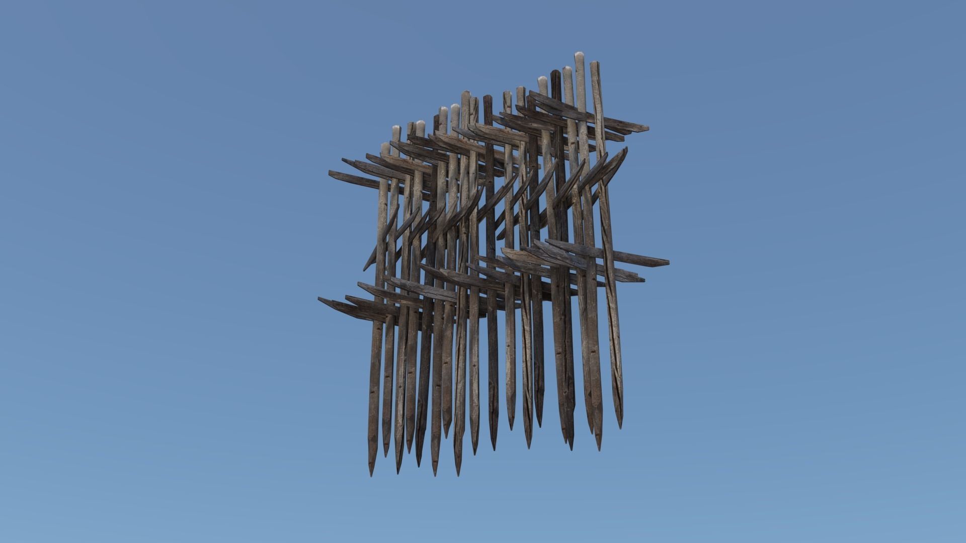 Historic hay rack Low-poly 3D model_12