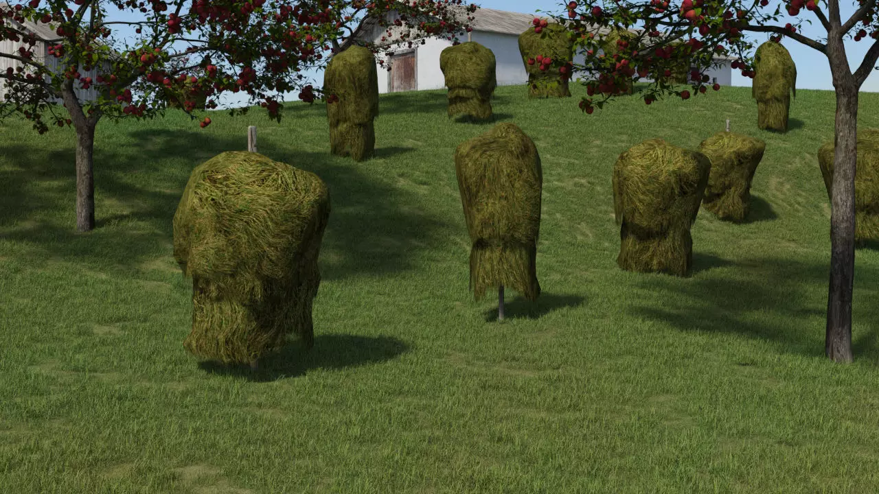 Historic hay rack Low-poly 3D model_0