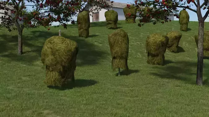 Historic hay rack Low-poly 3D model
