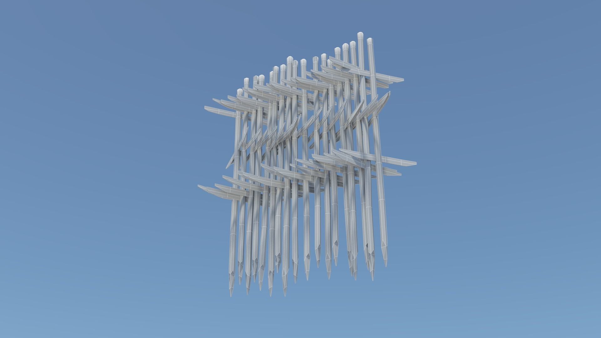 Historic hay rack Low-poly 3D model_30