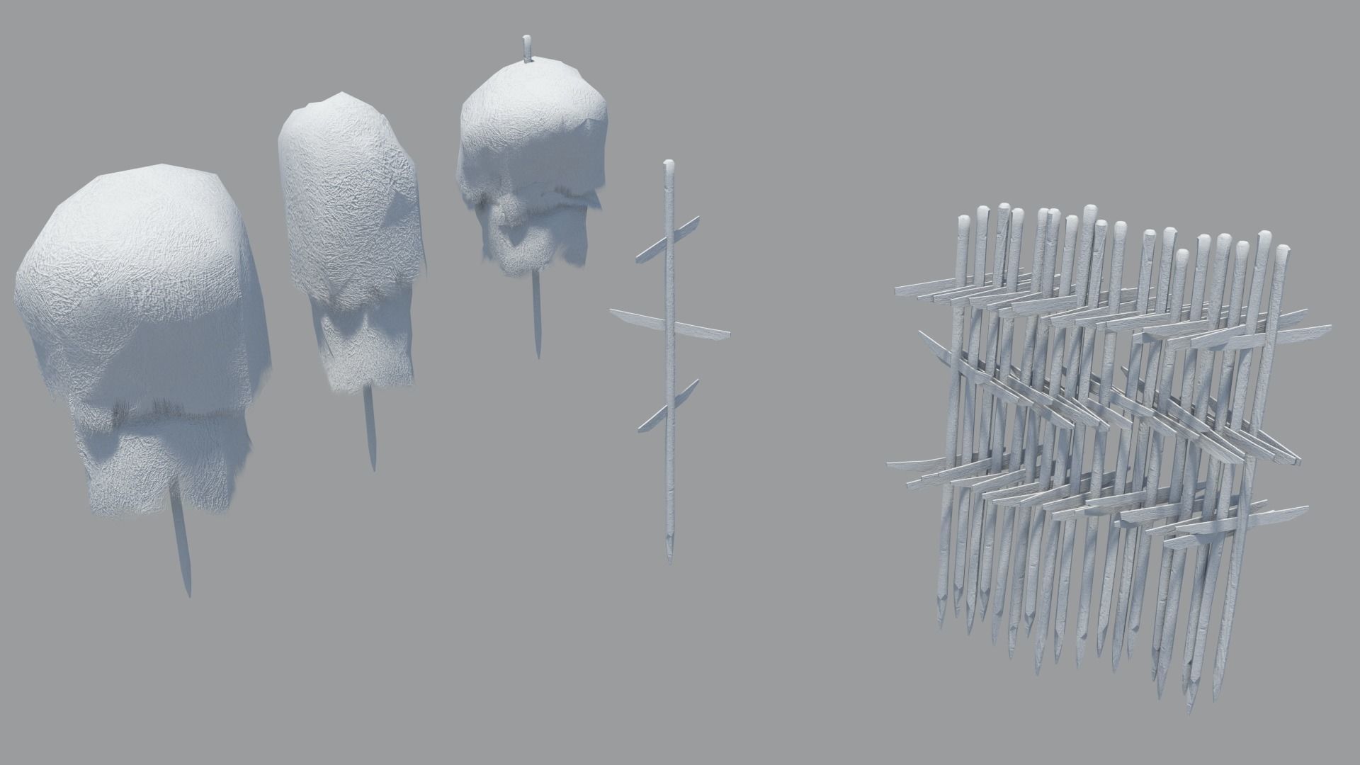 Historic hay rack Low-poly 3D model_2