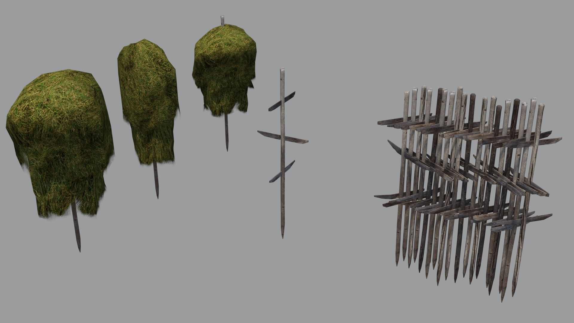 Historic hay rack Low-poly 3D model_1