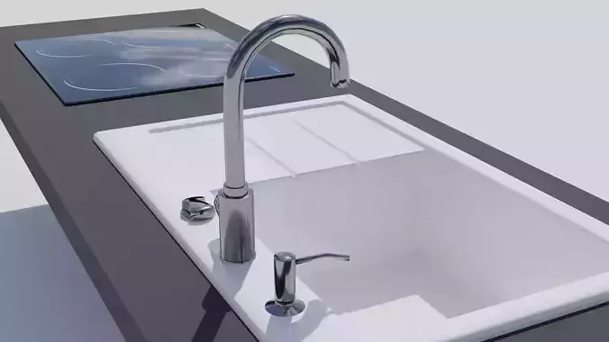 kitchen sink and induction 