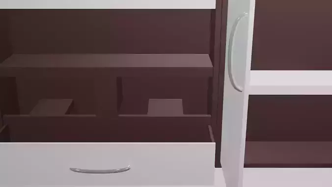 Wardrobe with shelves and drawers