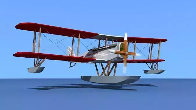 Airco DH-4 V05 Bush Seaplane 3D model