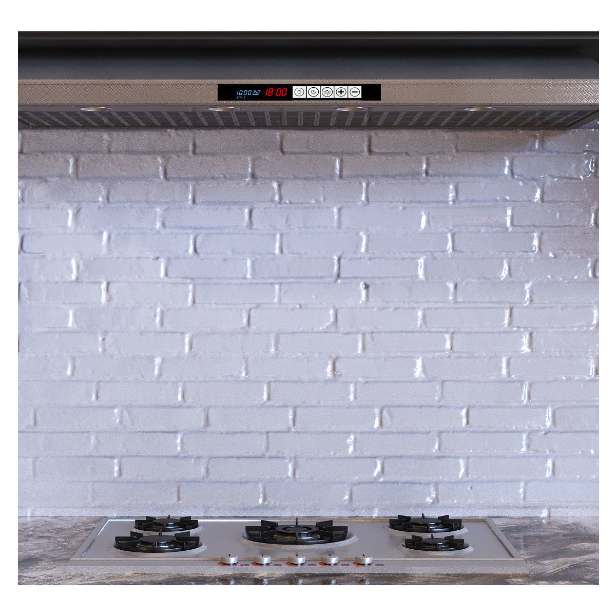 kitchen set 009 PBR MTL Low-poly 3D model_11