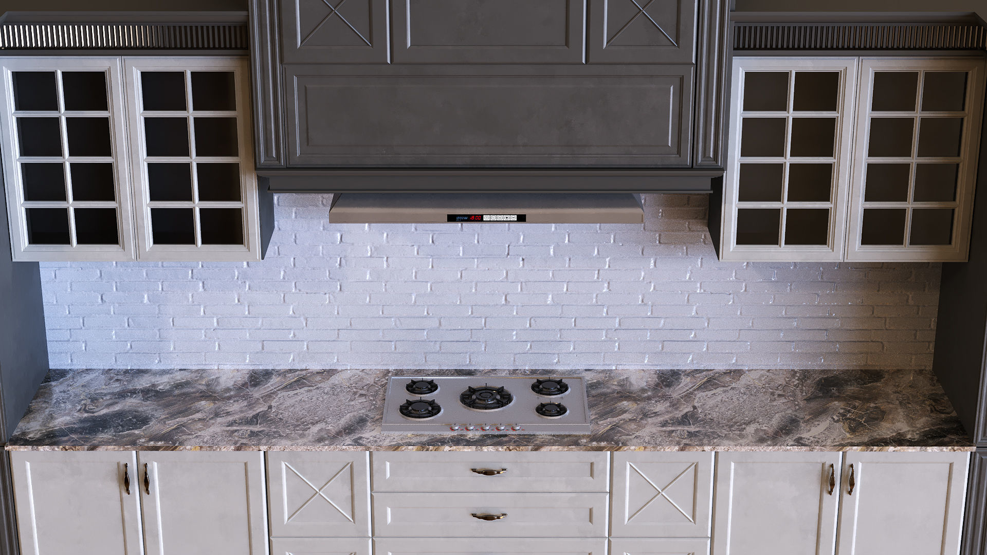 kitchen set 009 PBR MTL Low-poly 3D model_5