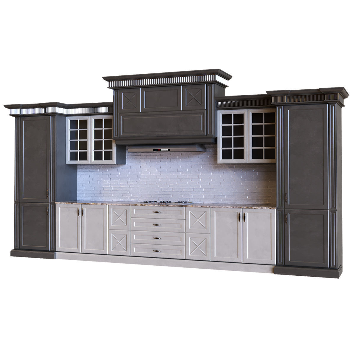 kitchen set 009 PBR MTL Low-poly 3D model_10