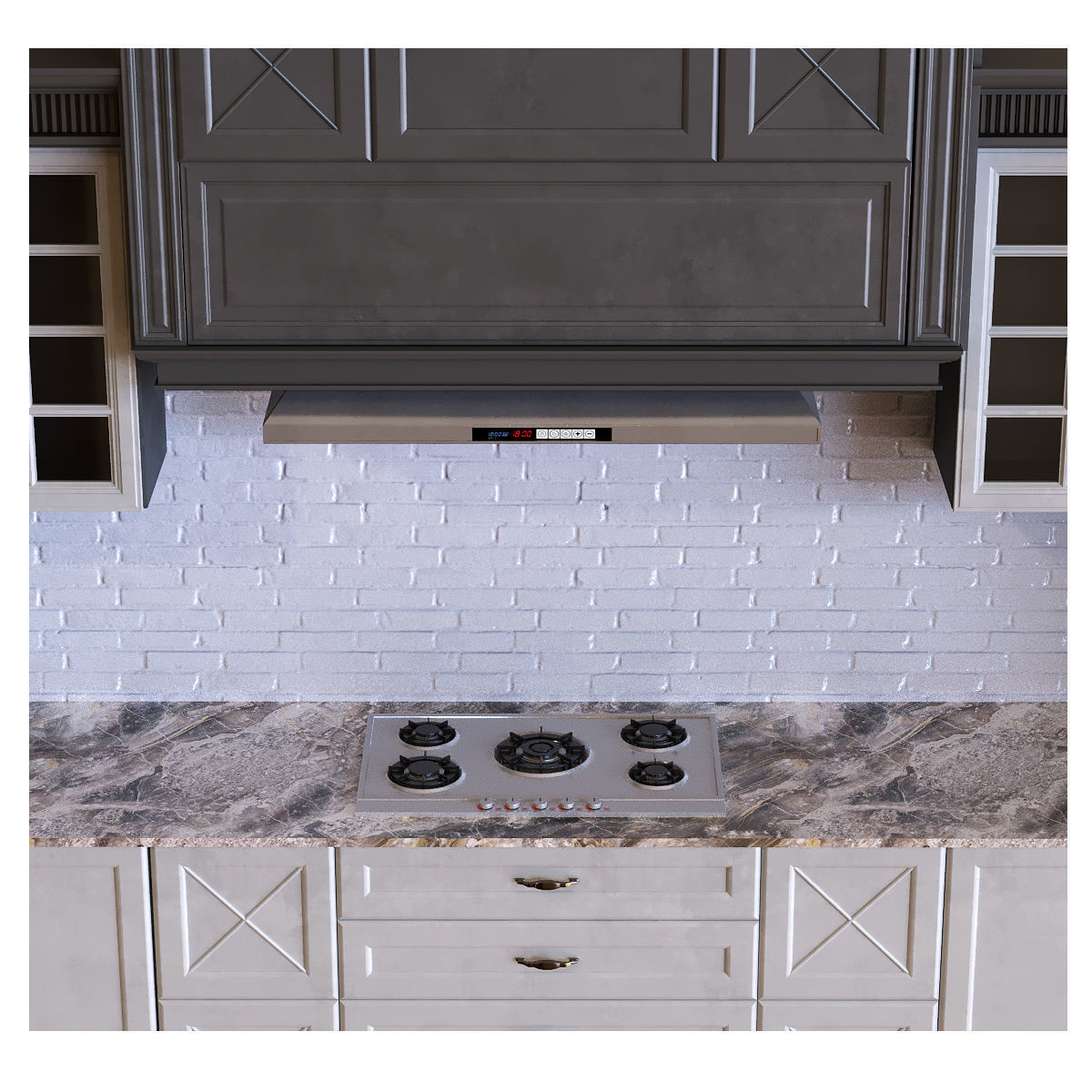 kitchen set 009 PBR MTL Low-poly 3D model_12