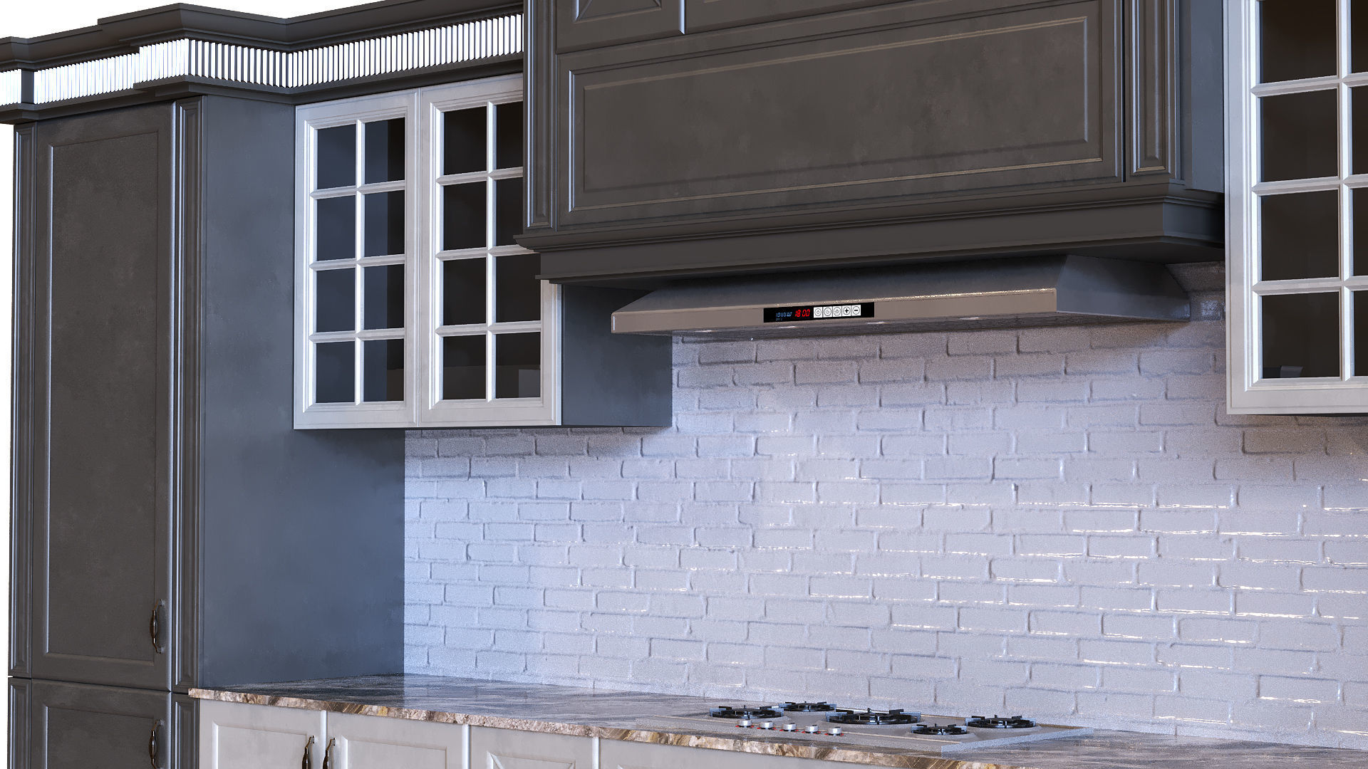 kitchen set 009 PBR MTL Low-poly 3D model_3