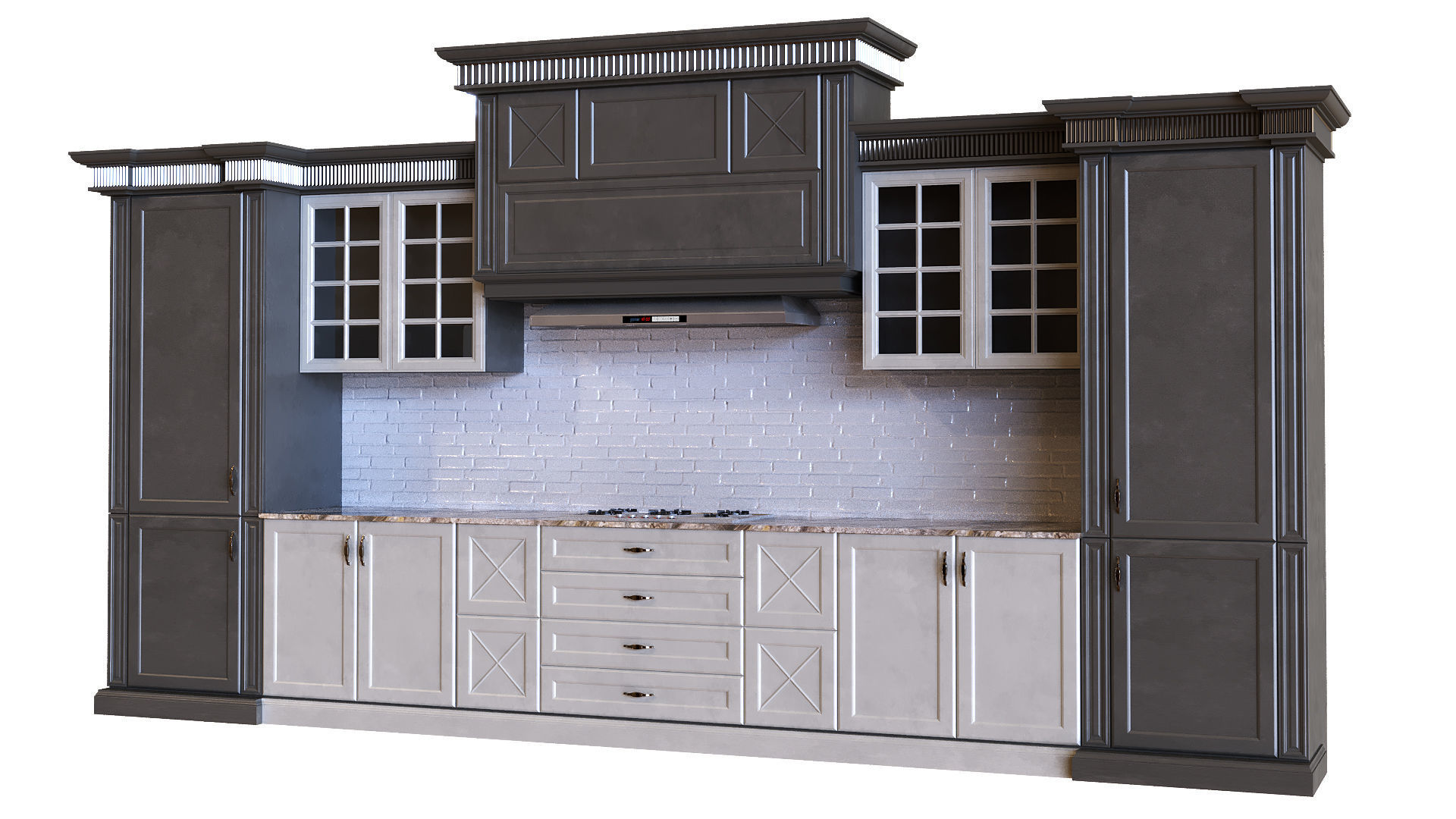 kitchen set 009 PBR MTL Low-poly 3D model_2