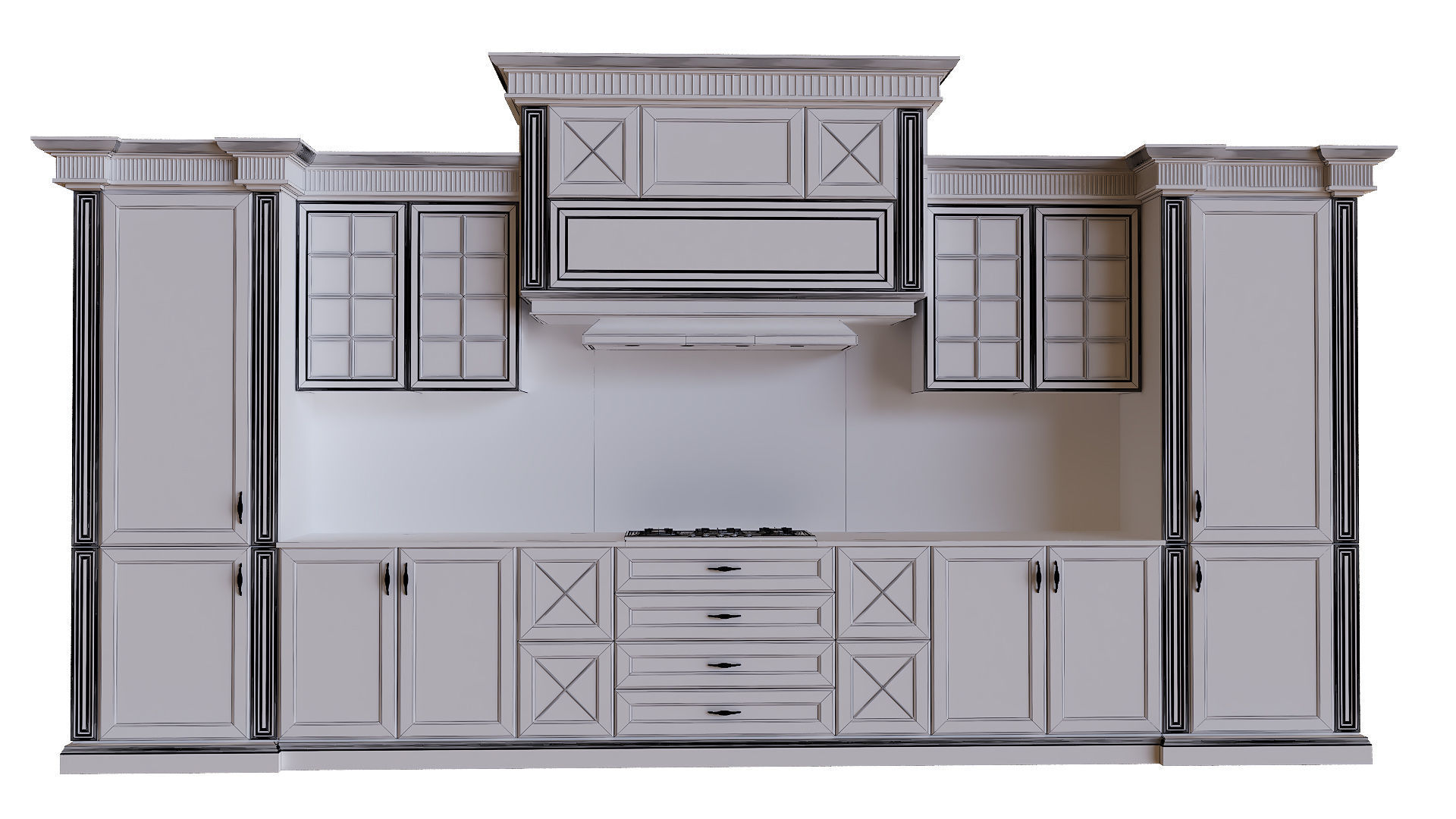 kitchen set 009 PBR MTL Low-poly 3D model_1