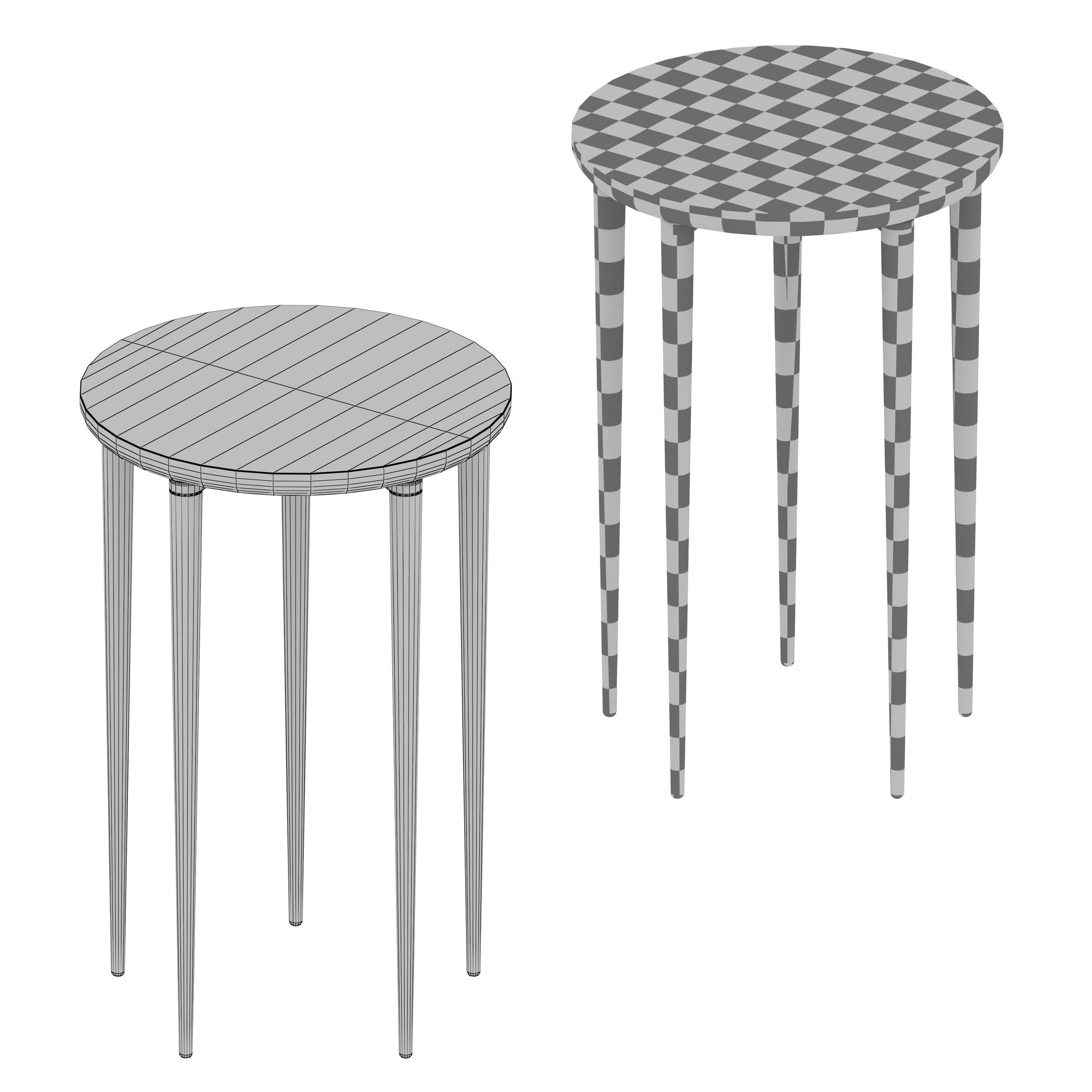 Staal Cast Aluminum End Table Crate and Barrel 3D model_10