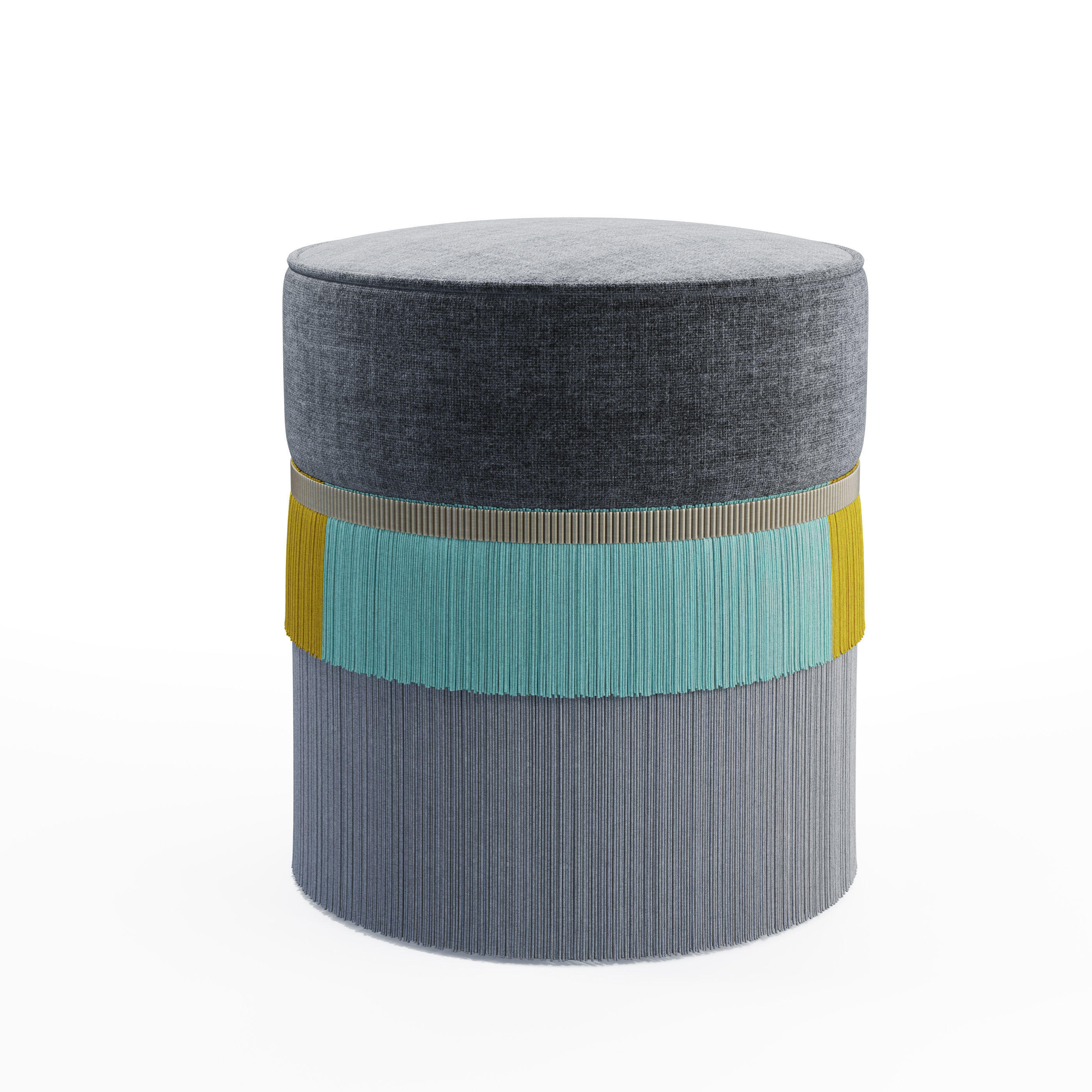 Couture Plain Pouf 3D model_7