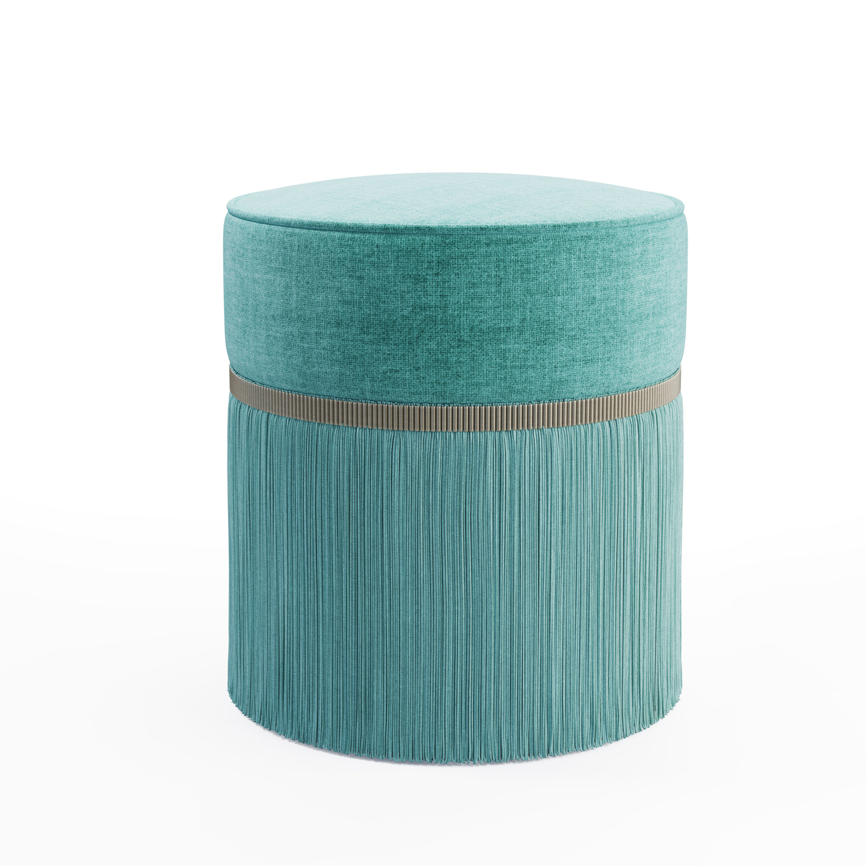 Couture Plain Pouf 3D model_3