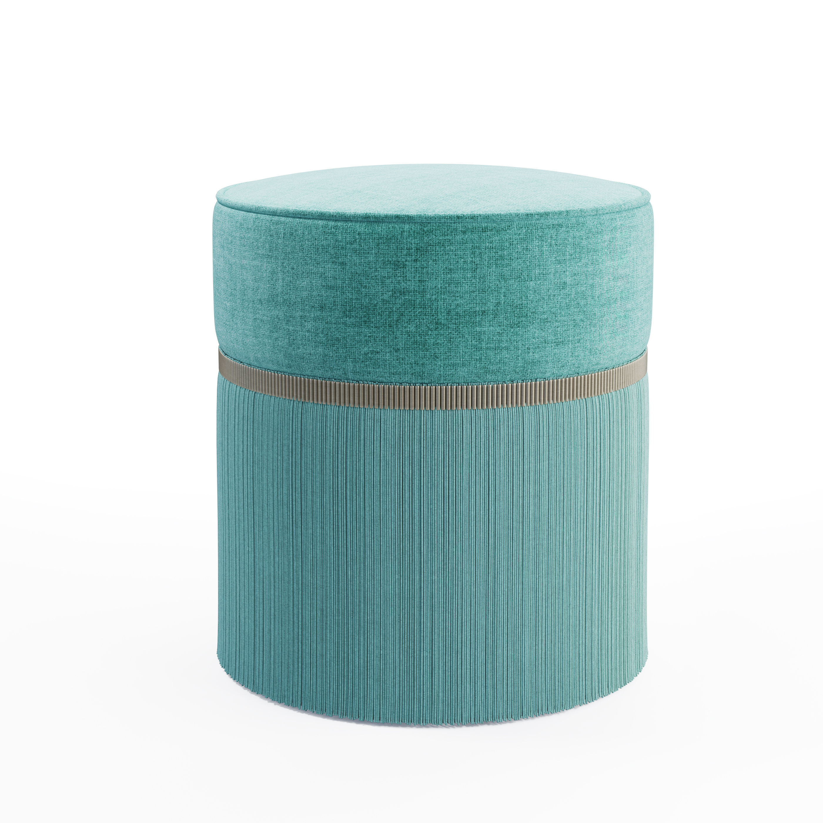 Couture Plain Pouf 3D model_4